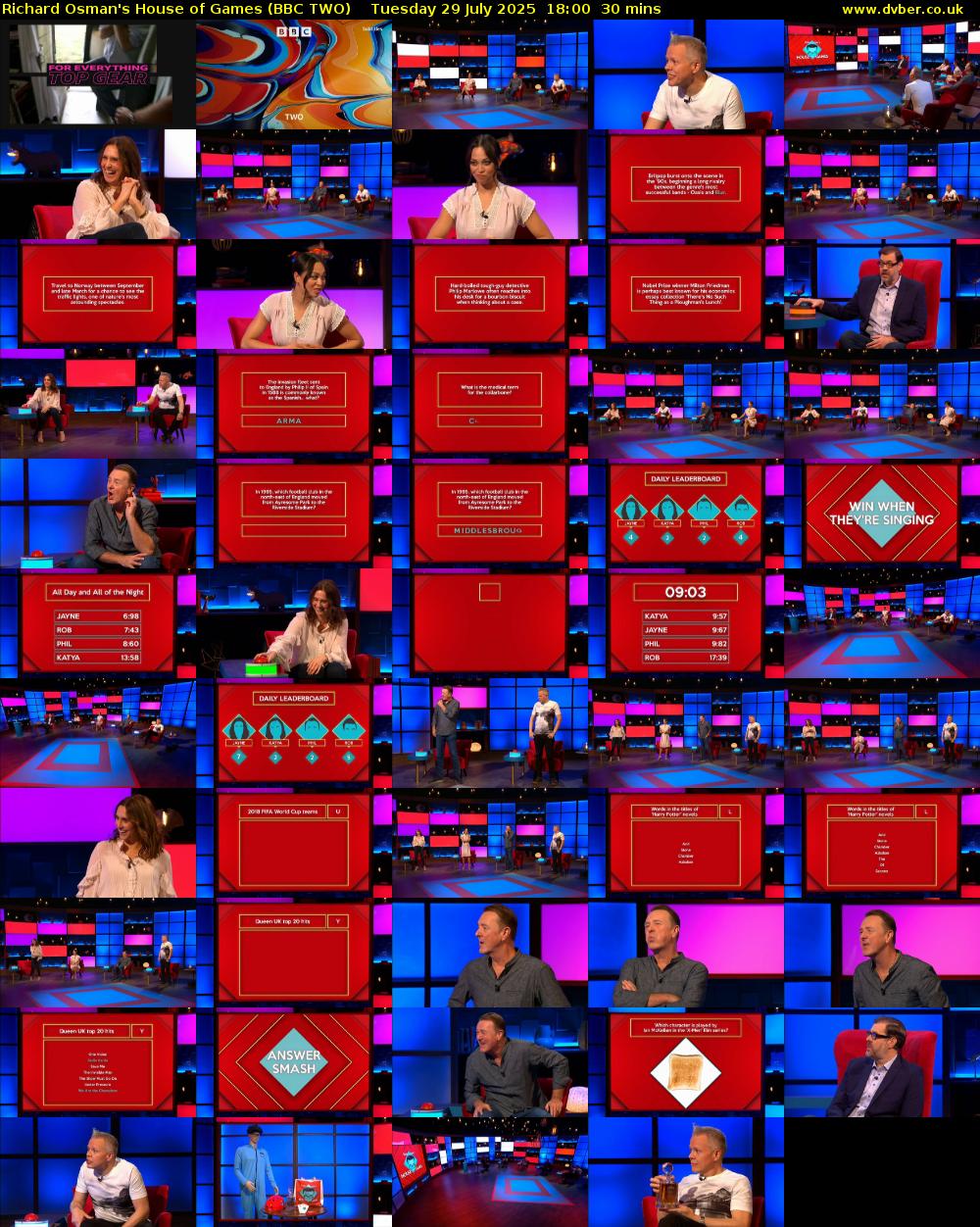 Richard Osman's House of Games (BBC TWO) Tuesday 29 July 2025 18:00 - 18:30