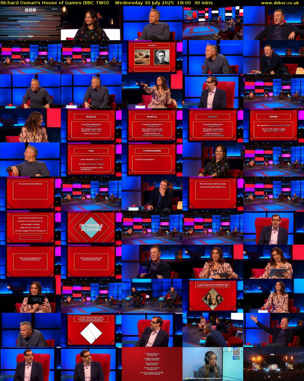 Richard Osman's House of Games (BBC TWO) Wednesday 30 July 2025 18:00 - 18:30