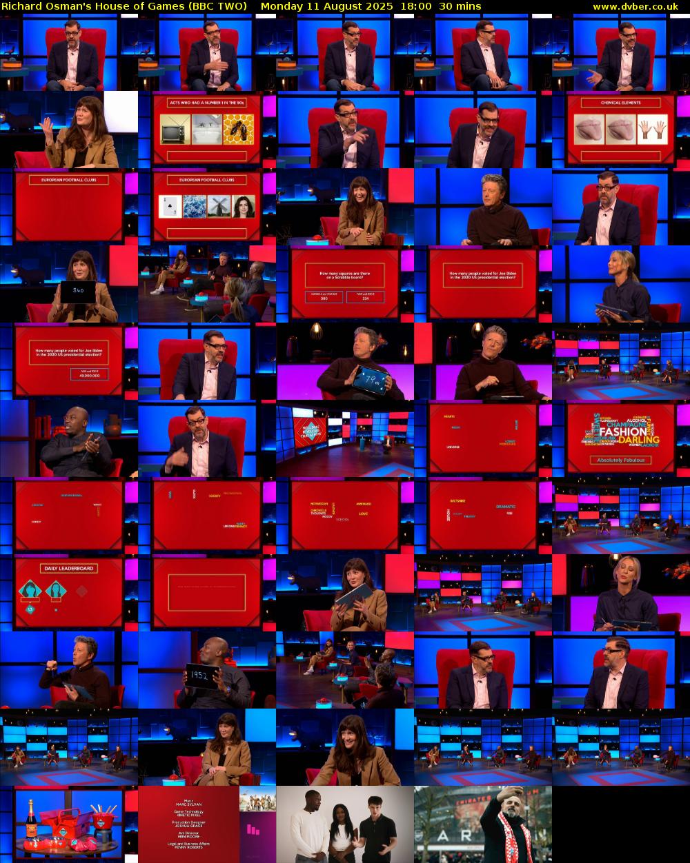 Richard Osman's House of Games (BBC TWO) Monday 11 August 2025 18:00 - 18:30