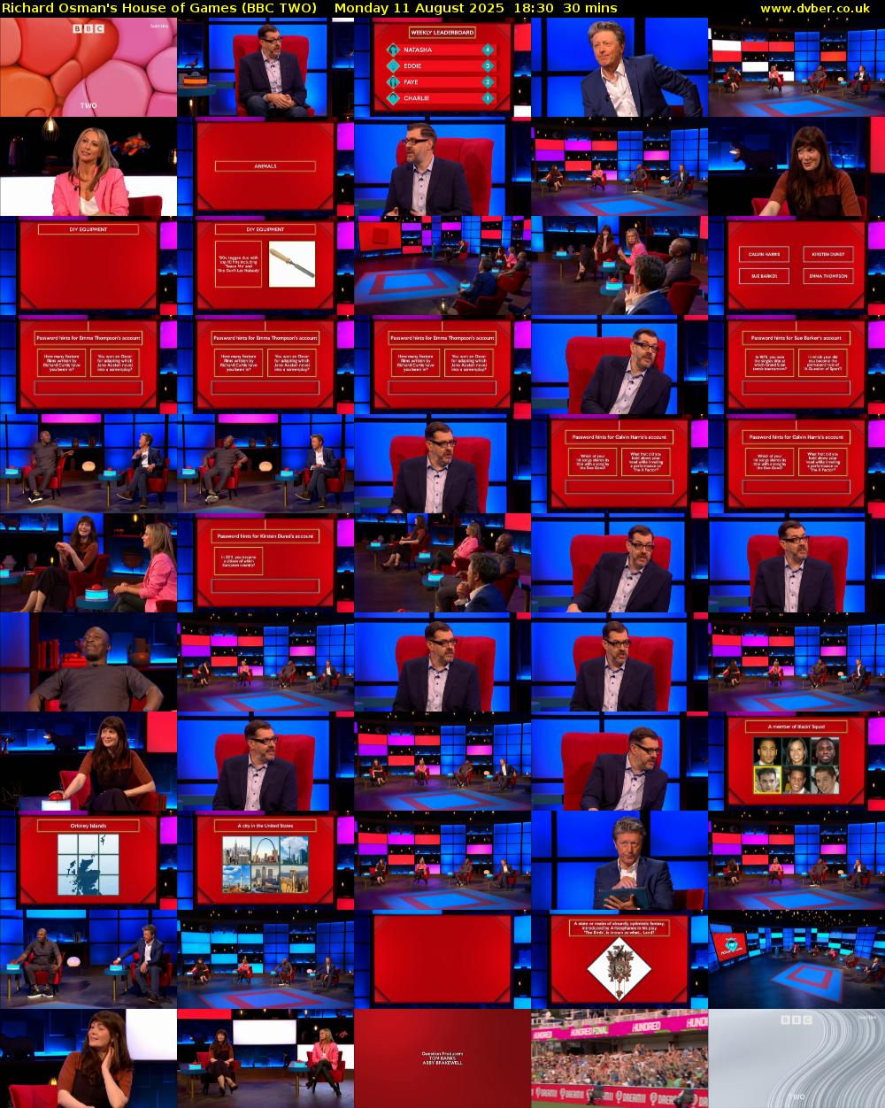 Richard Osman's House of Games (BBC TWO) Monday 11 August 2025 18:30 - 19:00