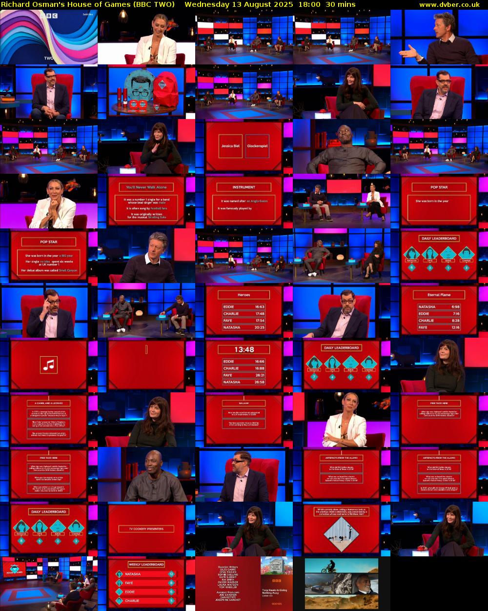 Richard Osman's House of Games (BBC TWO) Wednesday 13 August 2025 18:00 - 18:30