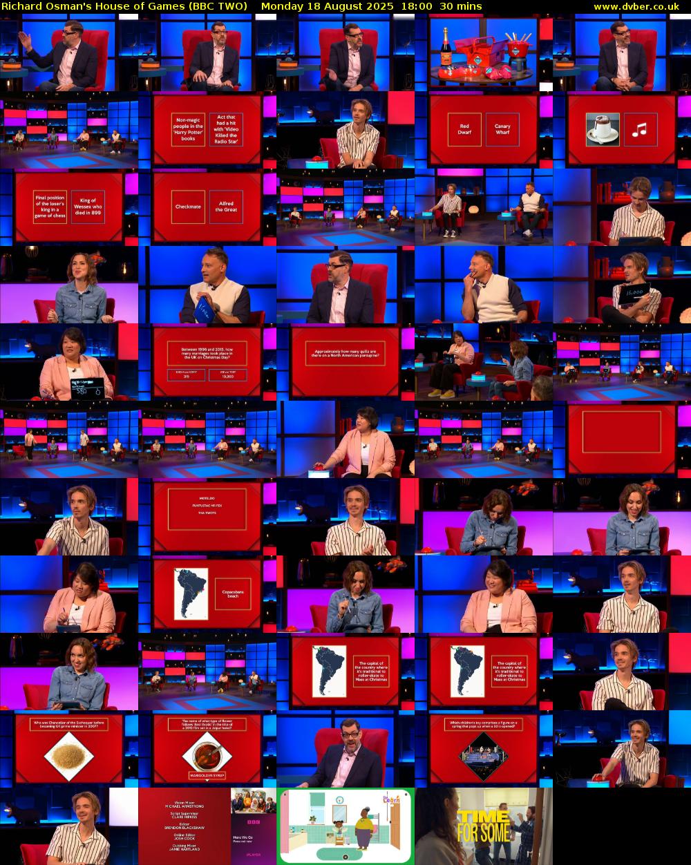 Richard Osman's House of Games (BBC TWO) Monday 18 August 2025 18:00 - 18:30
