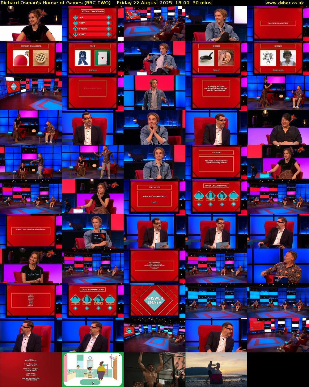 Richard Osman's House of Games (BBC TWO) Friday 22 August 2025 18:00 - 18:30