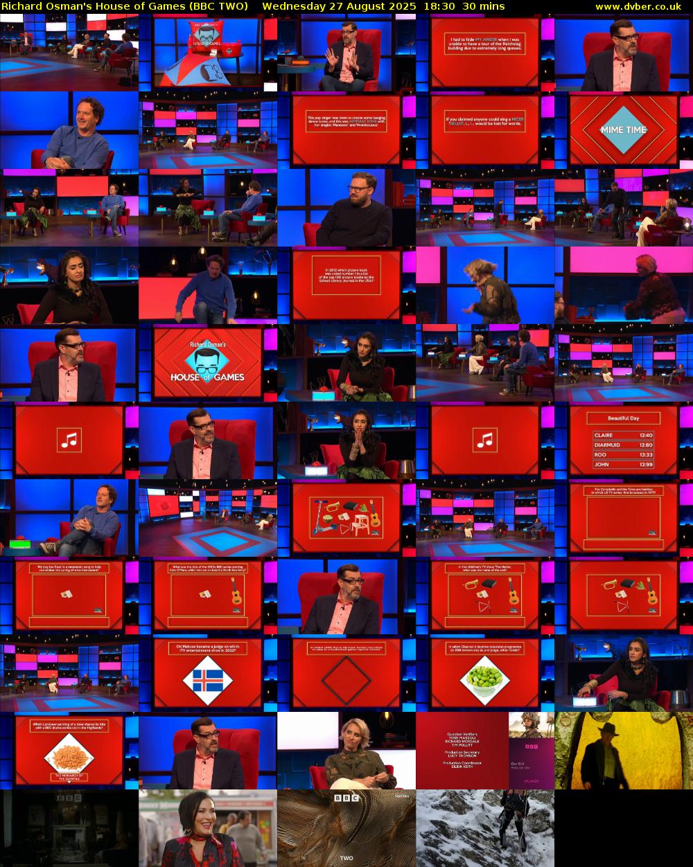 Richard Osman's House of Games (BBC TWO) Wednesday 27 August 2025 18:30 - 19:00