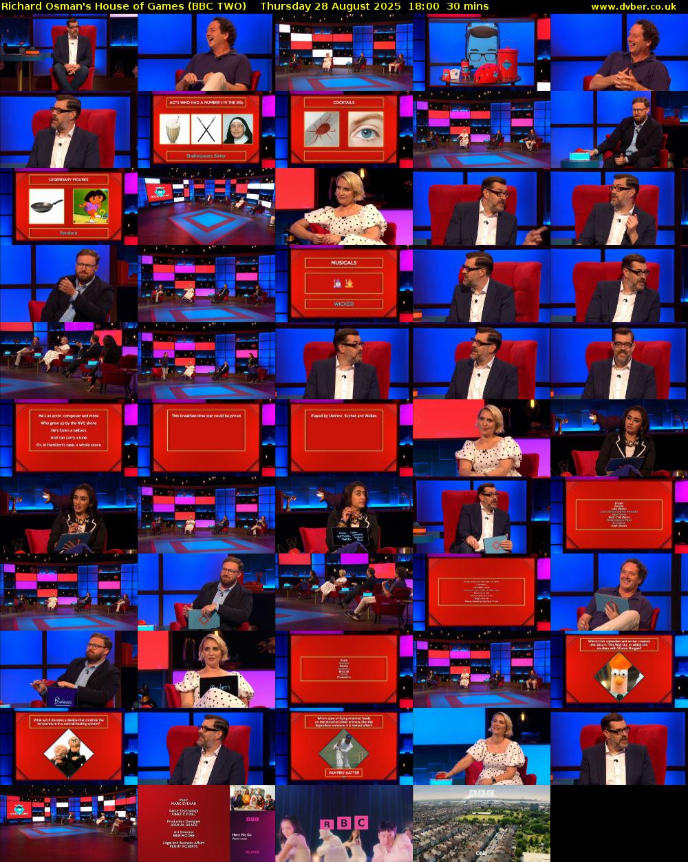 Richard Osman's House of Games (BBC TWO) Thursday 28 August 2025 18:00 - 18:30