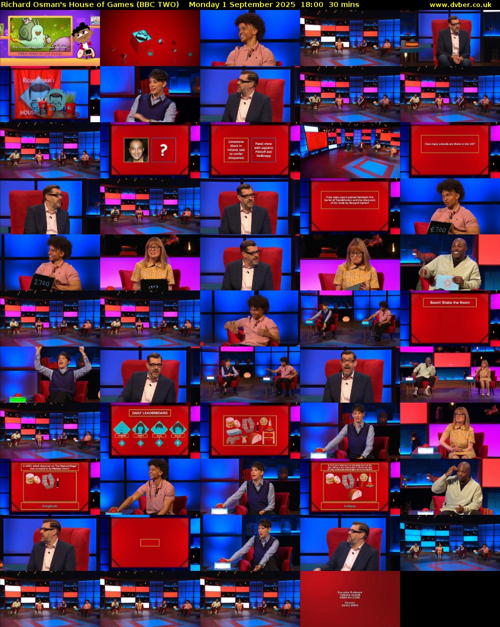 Richard Osman's House of Games (BBC TWO) Monday 1 September 2025 18:00 - 18:30