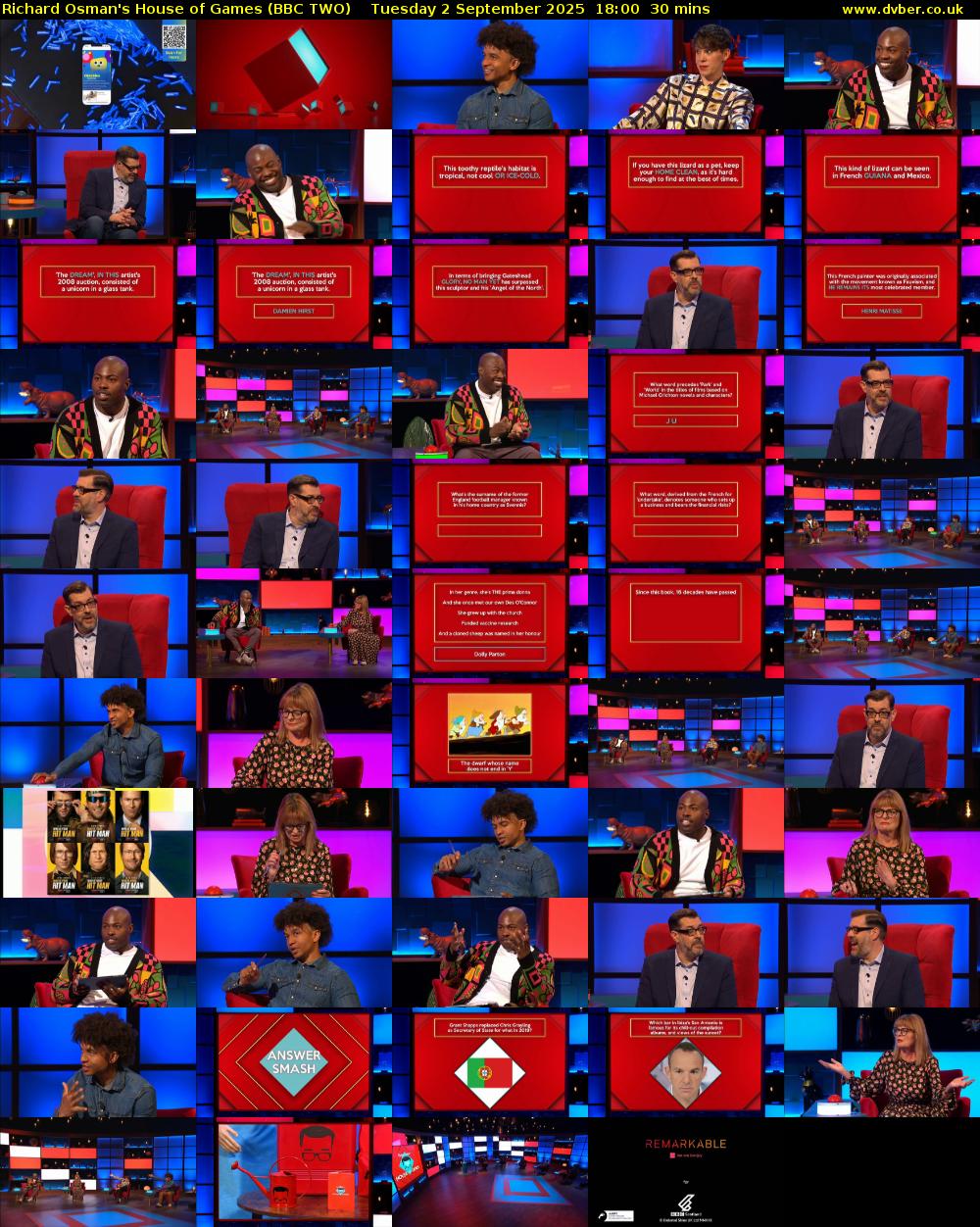 Richard Osman's House of Games (BBC TWO) Tuesday 2 September 2025 18:00 - 18:30