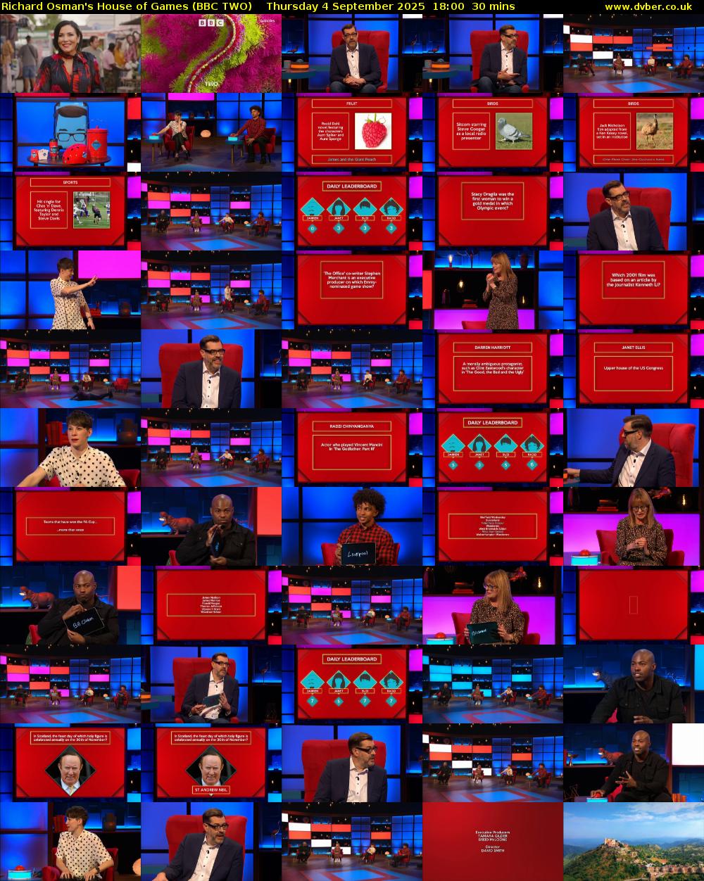 Richard Osman's House of Games (BBC TWO) Thursday 4 September 2025 18:00 - 18:30