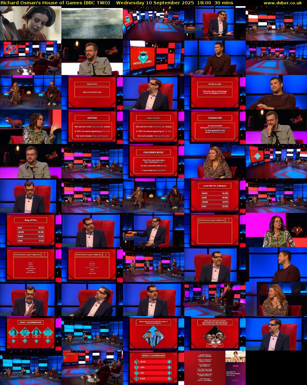 Richard Osman's House of Games (BBC TWO) Wednesday 10 September 2025 18:00 - 18:30