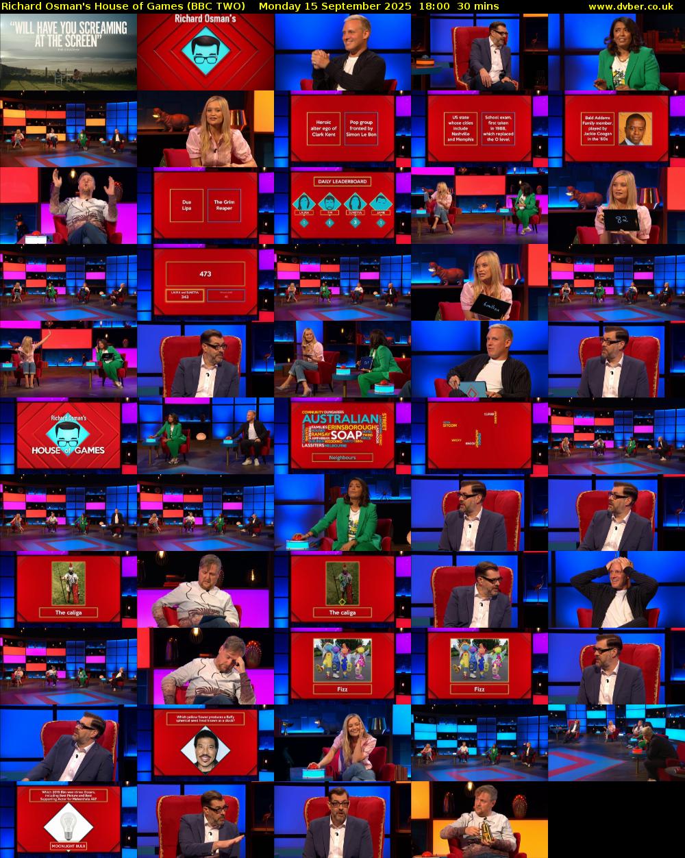 Richard Osman's House of Games (BBC TWO) Monday 15 September 2025 18:00 - 18:30