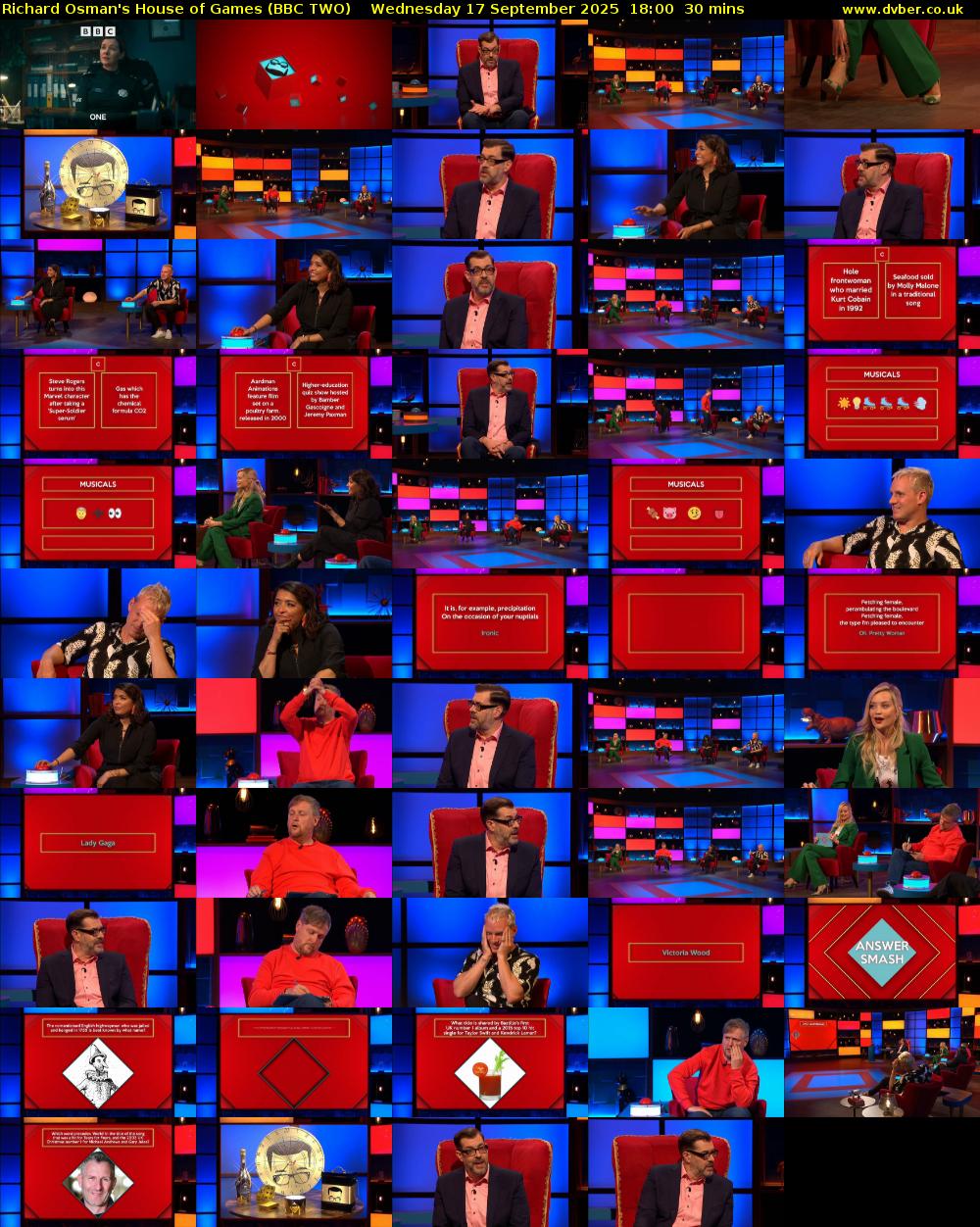 Richard Osman's House of Games (BBC TWO) Wednesday 17 September 2025 18:00 - 18:30