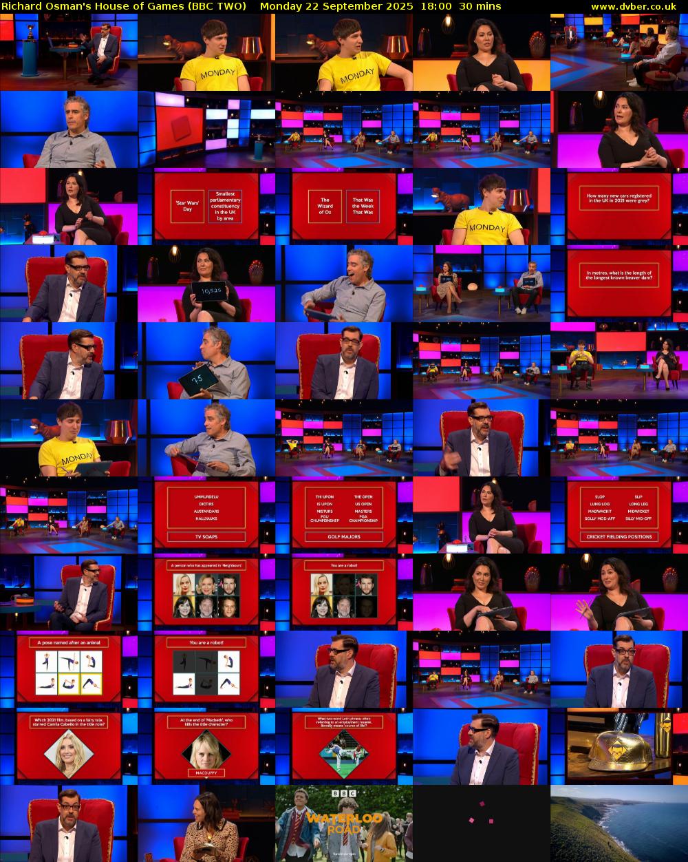 Richard Osman's House of Games (BBC TWO) Monday 22 September 2025 18:00 - 18:30