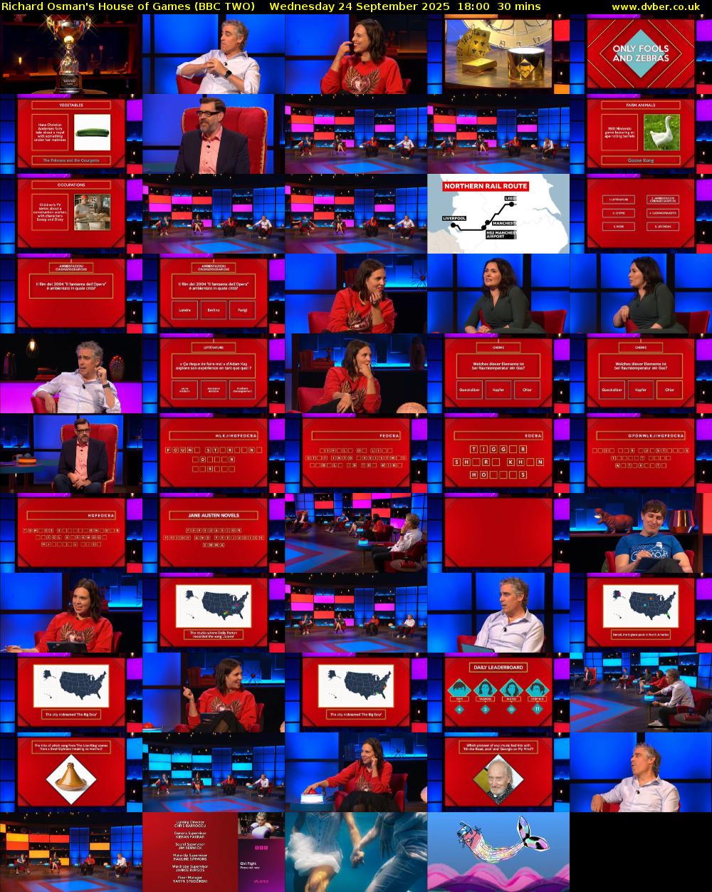 Richard Osman's House of Games (BBC TWO) Wednesday 24 September 2025 18:00 - 18:30