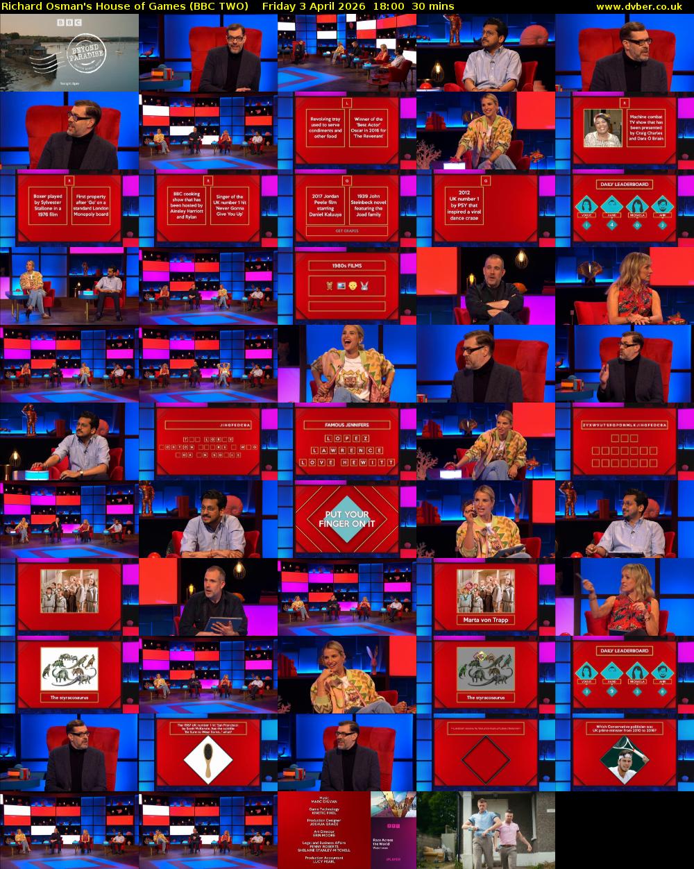 Richard Osman's House of Games (BBC TWO) Friday 3 April 2026 18:00 - 18:30