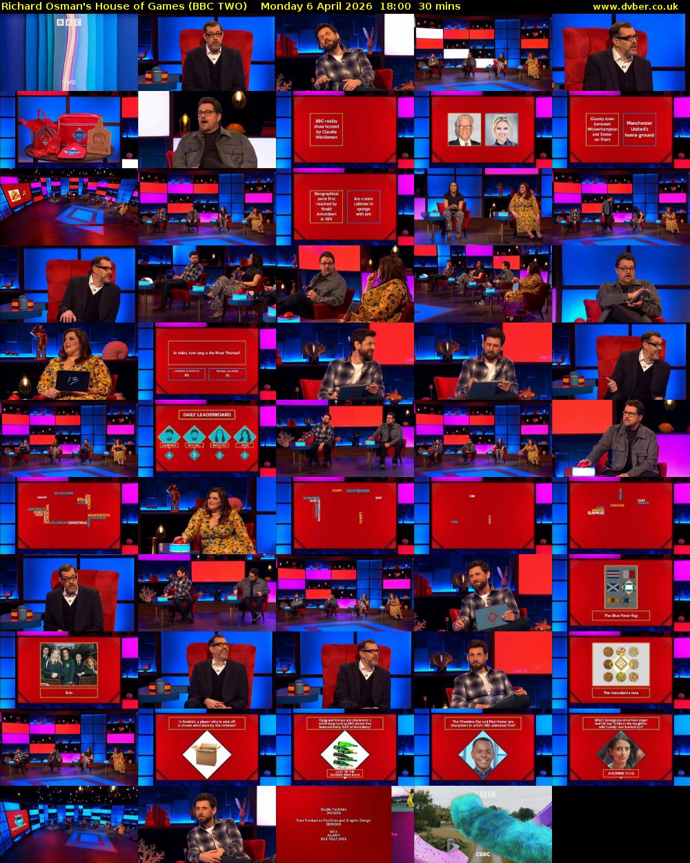 Richard Osman's House of Games (BBC TWO) Monday 6 April 2026 18:00 - 18:30