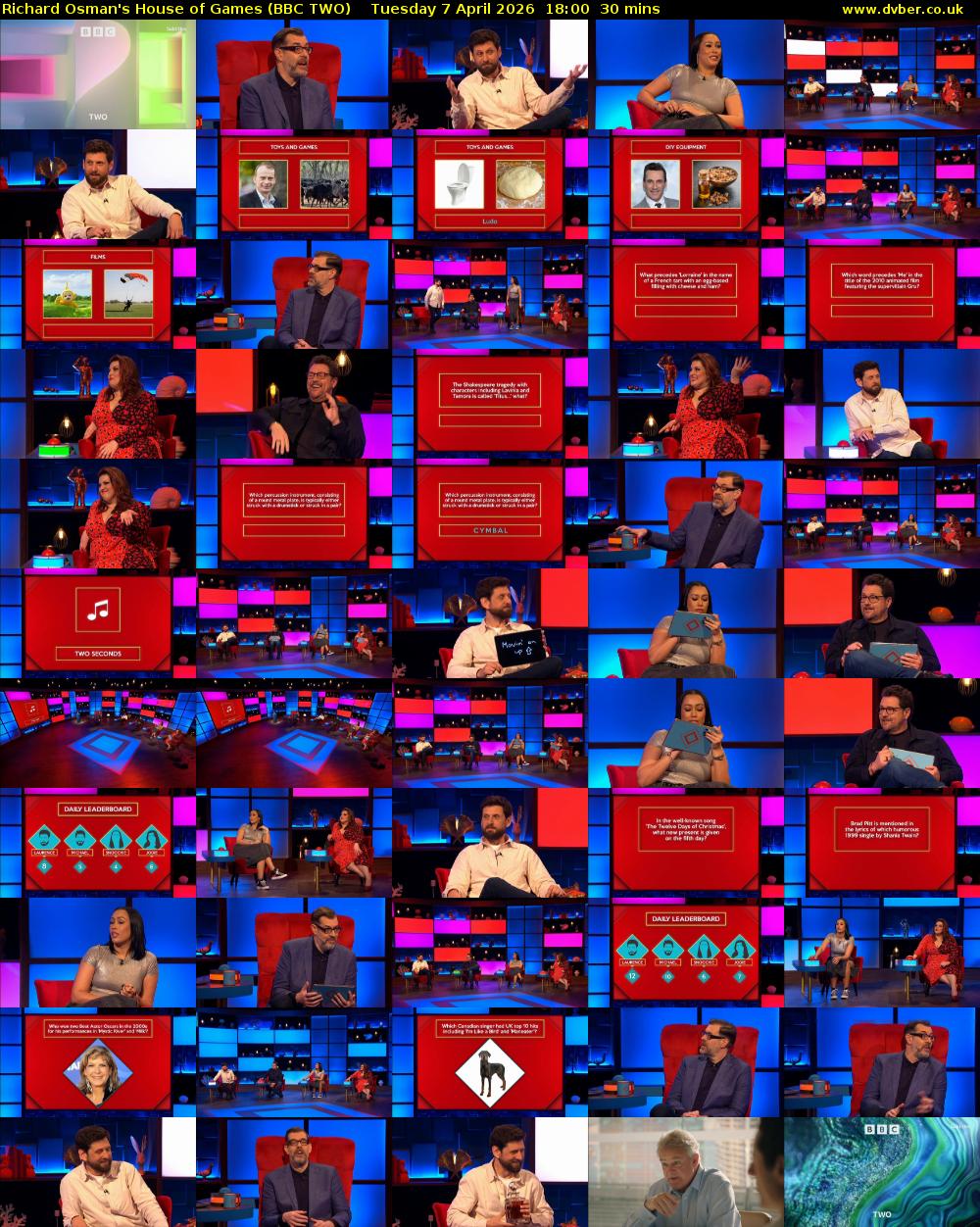 Richard Osman's House of Games (BBC TWO) Tuesday 7 April 2026 18:00 - 18:30