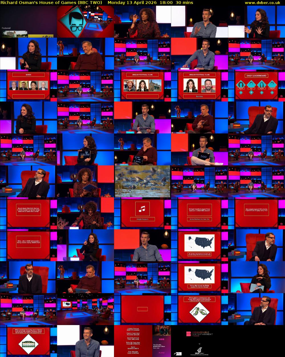 Richard Osman's House of Games (BBC TWO) Monday 13 April 2026 18:00 - 18:30
