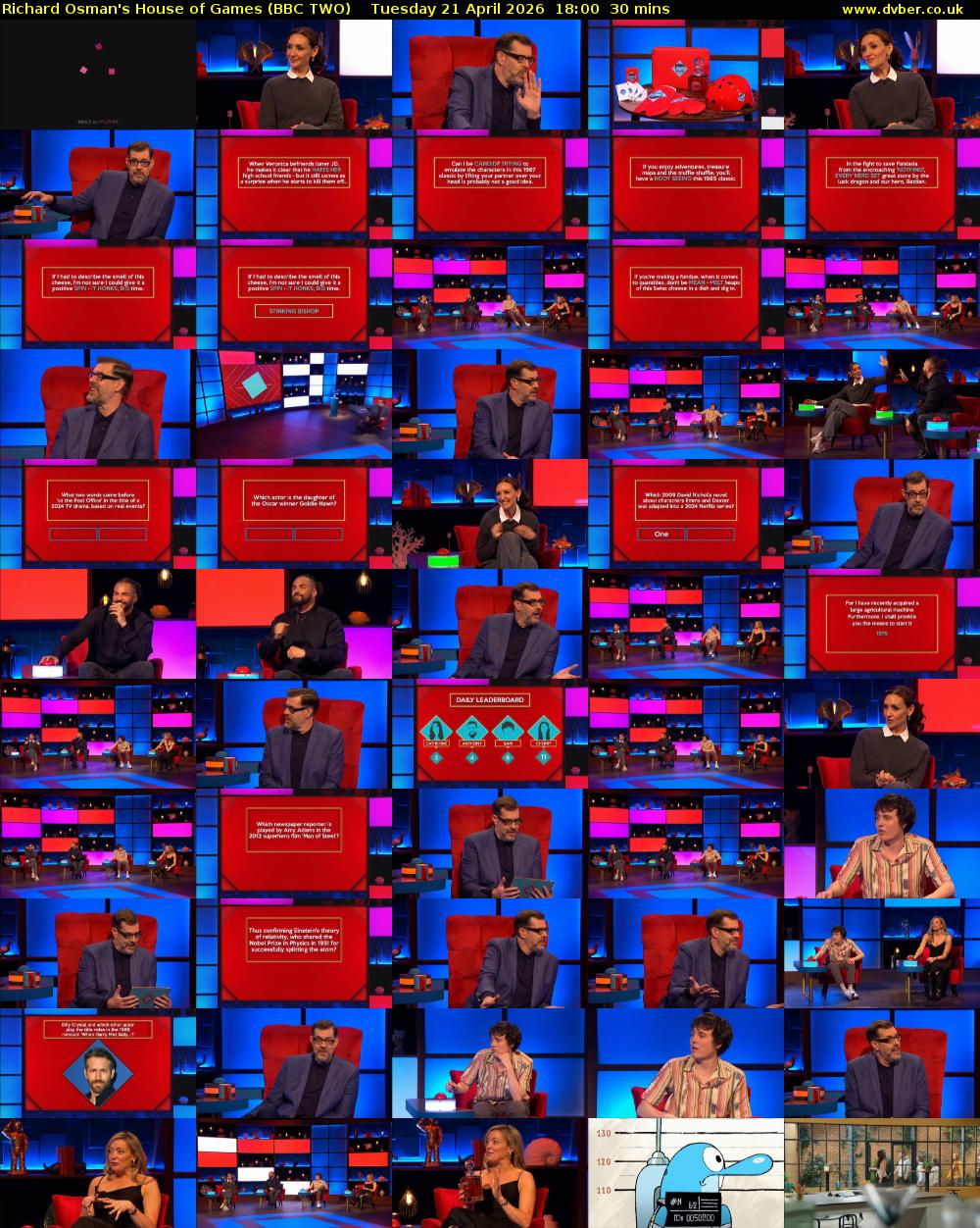 Richard Osman's House of Games (BBC TWO) Tuesday 21 April 2026 18:00 - 18:30