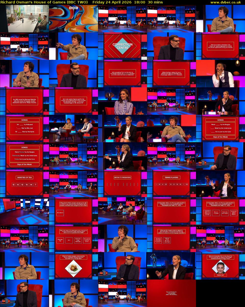 Richard Osman's House of Games (BBC TWO) Friday 24 April 2026 18:00 - 18:30