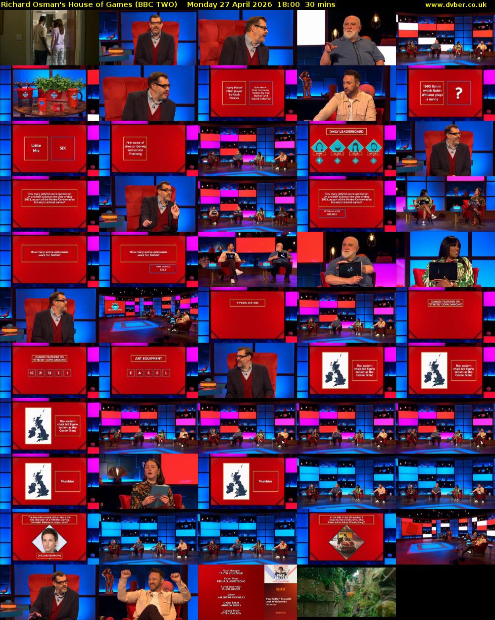 Richard Osman's House of Games (BBC TWO) Monday 27 April 2026 18:00 - 18:30