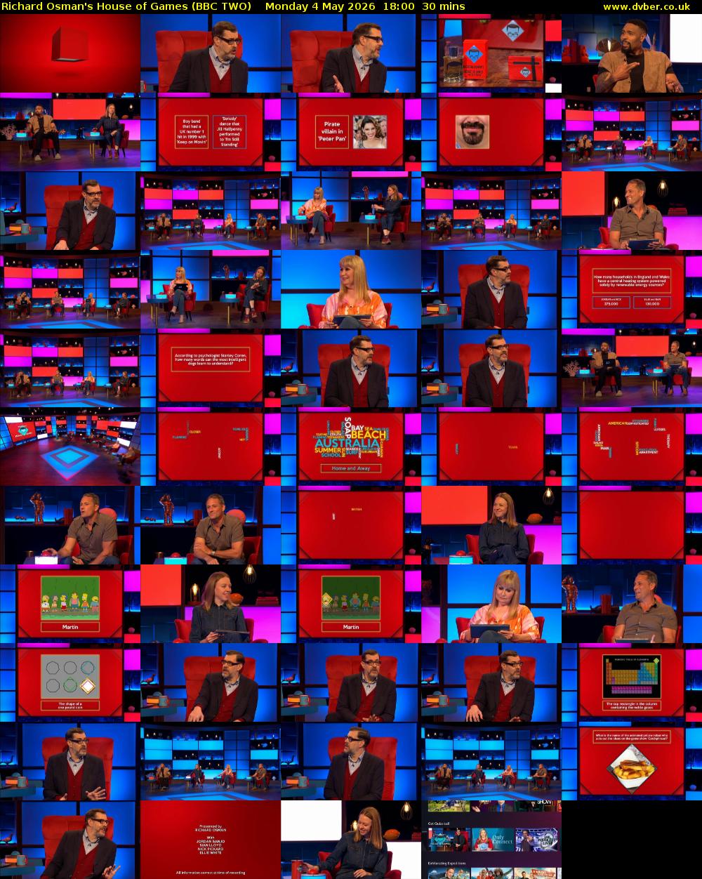 Richard Osman's House of Games (BBC TWO) Monday 4 May 2026 18:00 - 18:30