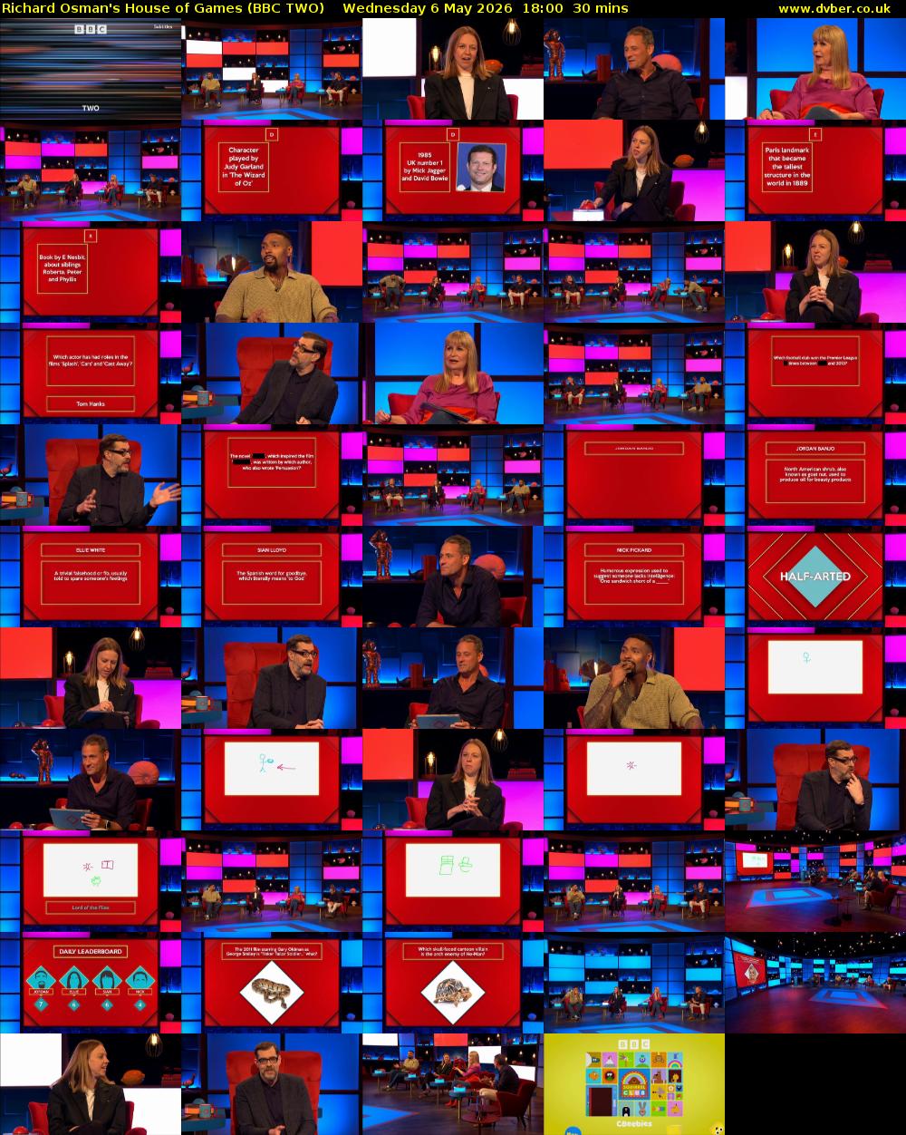 Richard Osman's House of Games (BBC TWO) Wednesday 6 May 2026 18:00 - 18:30