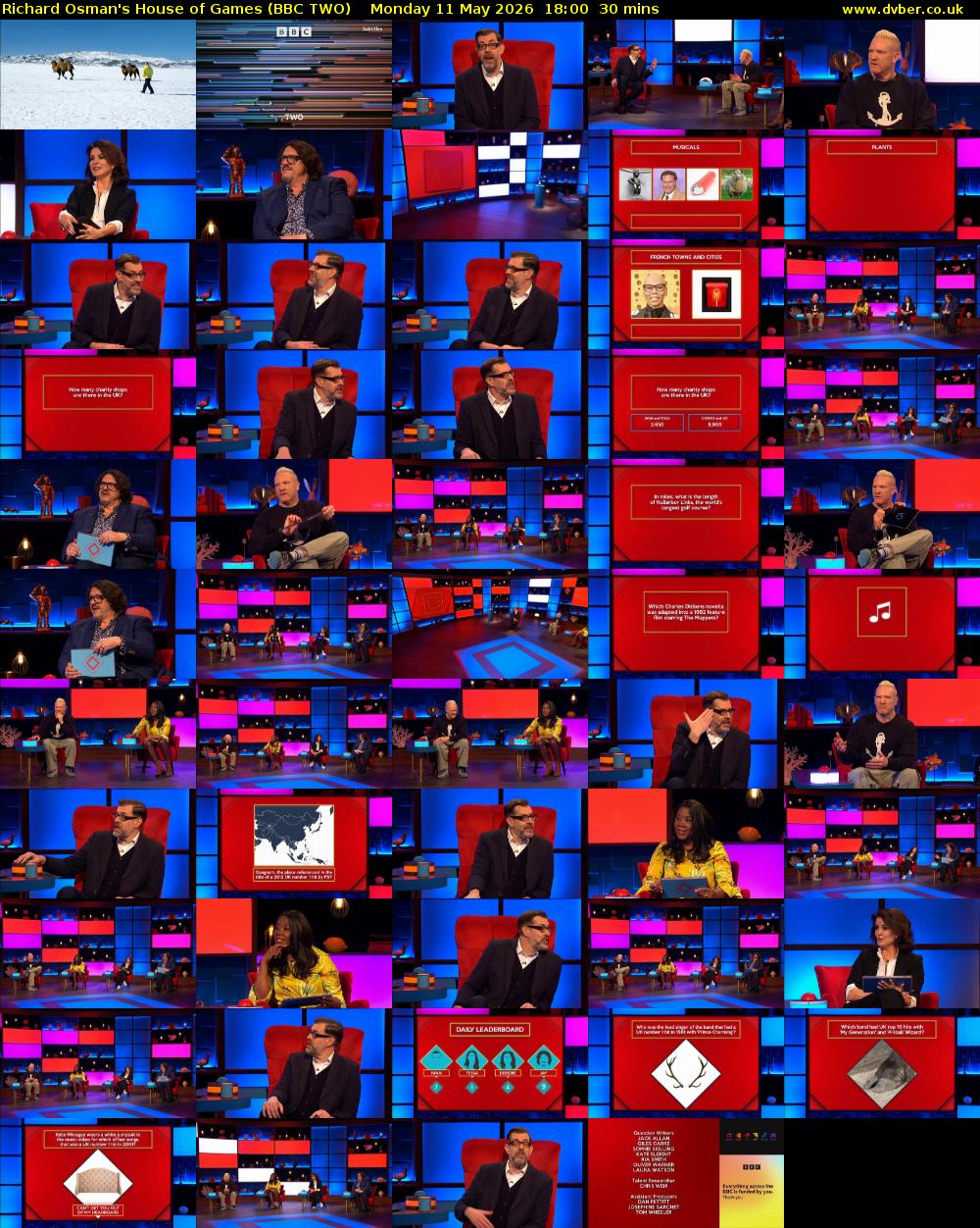 Richard Osman's House of Games (BBC TWO) Monday 11 May 2026 18:00 - 18:30