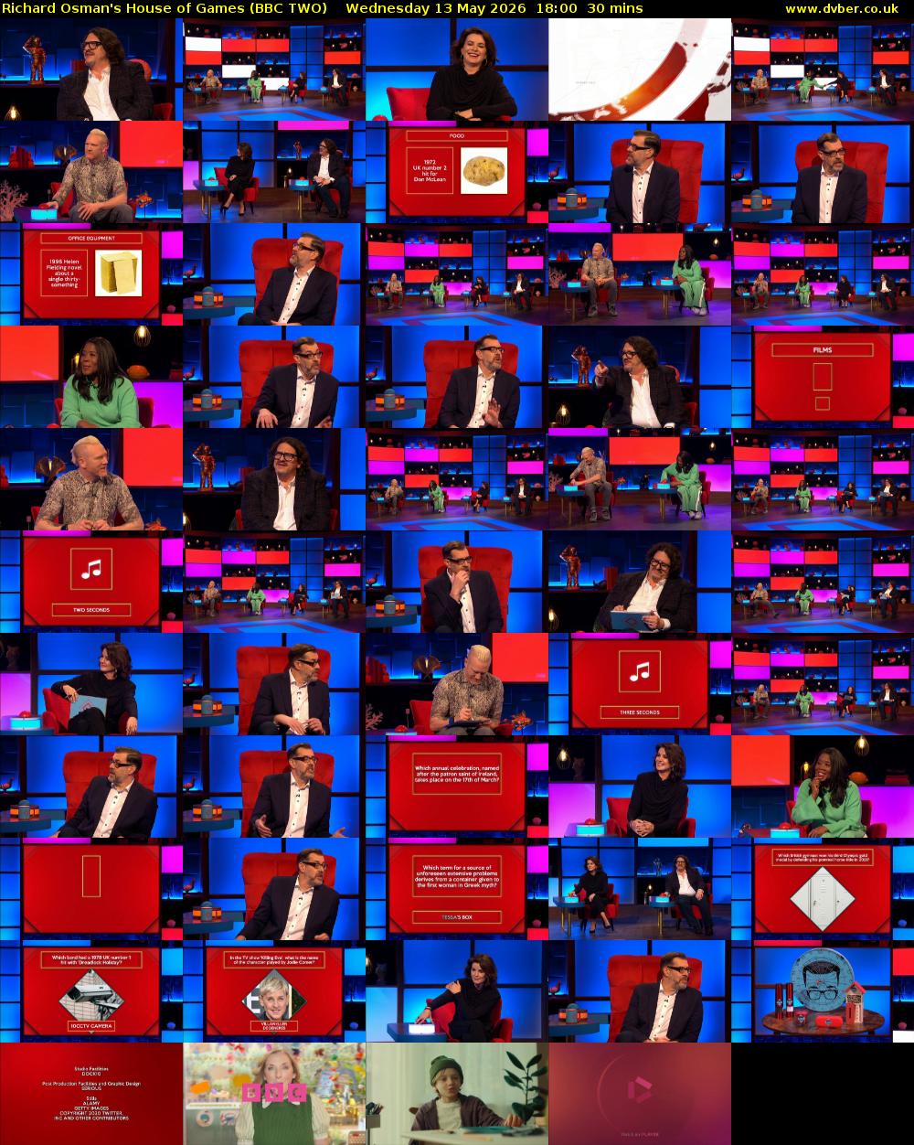 Richard Osman's House of Games (BBC TWO) Wednesday 13 May 2026 18:00 - 18:30