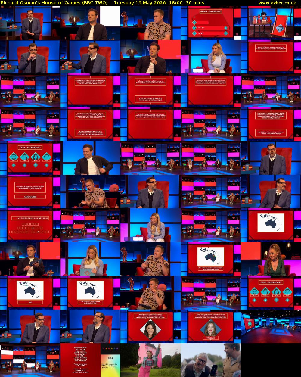 Richard Osman's House of Games (BBC TWO) Tuesday 19 May 2026 18:00 - 18:30