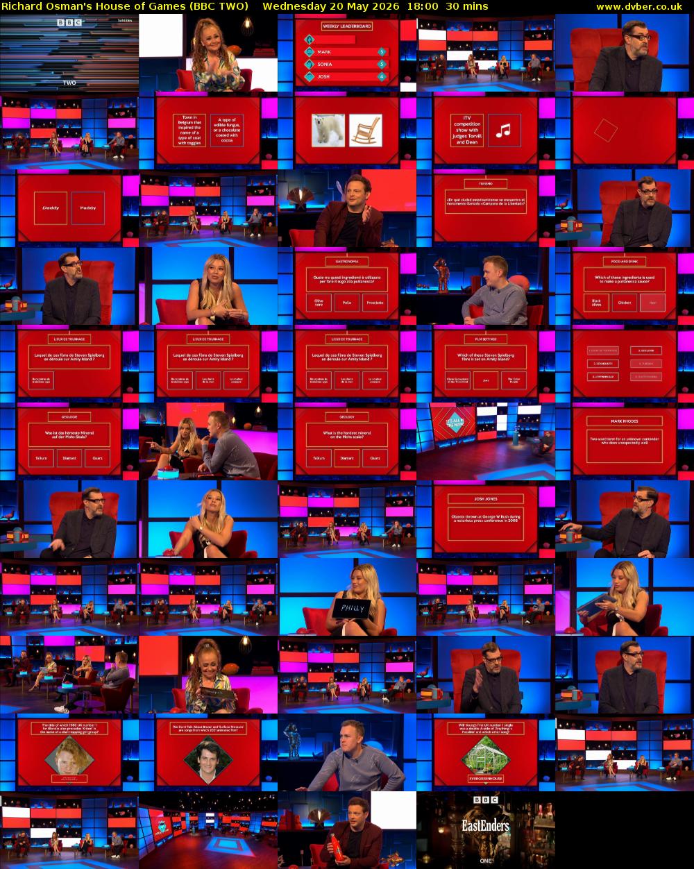 Richard Osman's House of Games (BBC TWO) Wednesday 20 May 2026 18:00 - 18:30