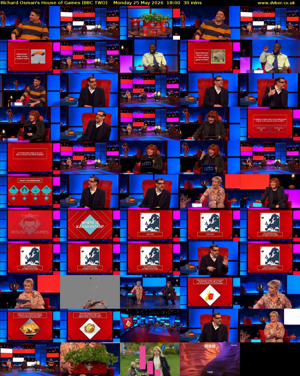 Richard Osman's House of Games (BBC TWO) Monday 25 May 2026 18:00 - 18:30