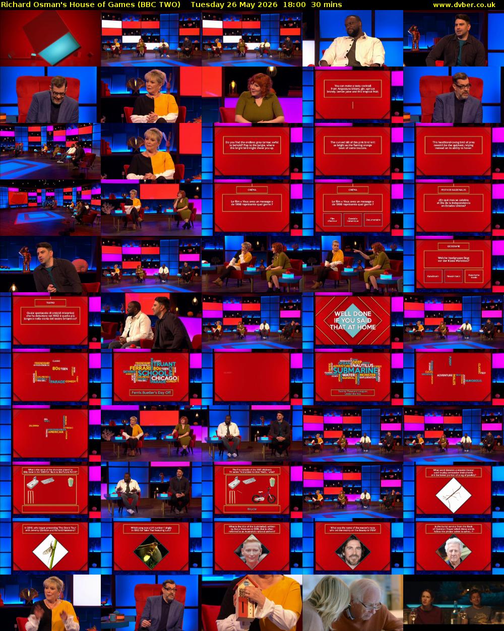 Richard Osman's House of Games (BBC TWO) Tuesday 26 May 2026 18:00 - 18:30