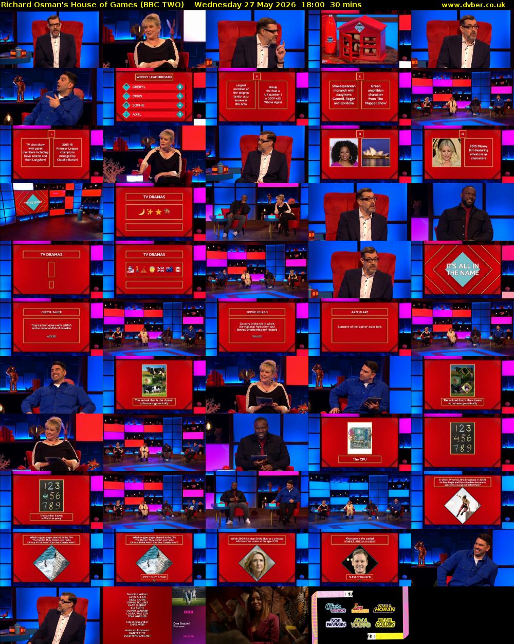 Richard Osman's House of Games (BBC TWO) Wednesday 27 May 2026 18:00 - 18:30