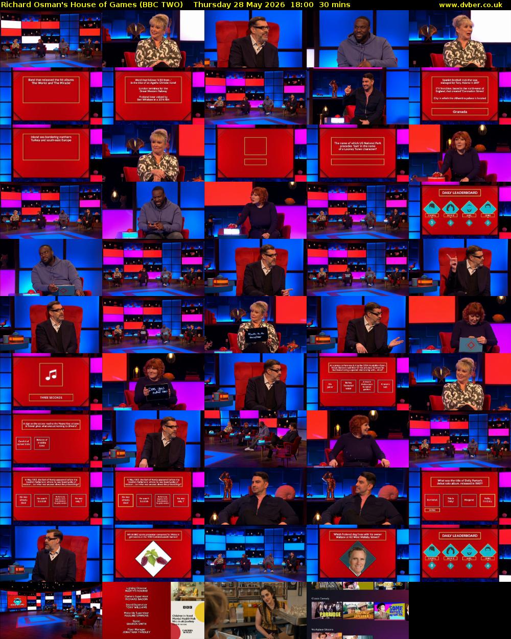 Richard Osman's House of Games (BBC TWO) Thursday 28 May 2026 18:00 - 18:30