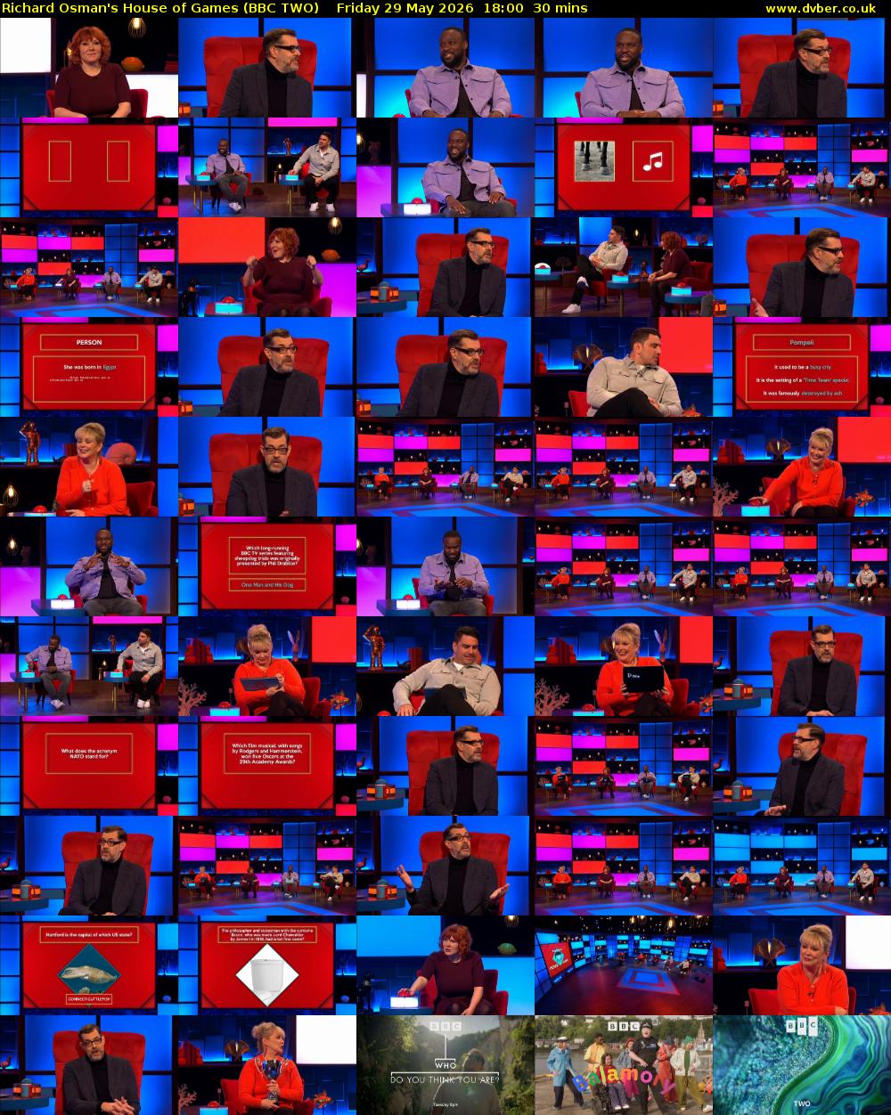 Richard Osman's House of Games (BBC TWO) Friday 29 May 2026 18:00 - 18:30