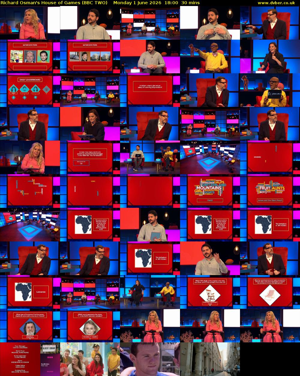 Richard Osman's House of Games (BBC TWO) Monday 1 June 2026 18:00 - 18:30