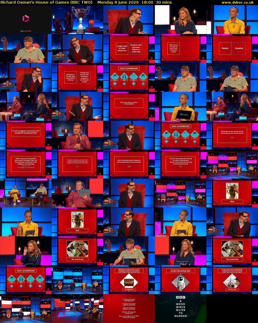 Richard Osman's House of Games (BBC TWO) Monday 8 June 2026 18:00 - 18:30