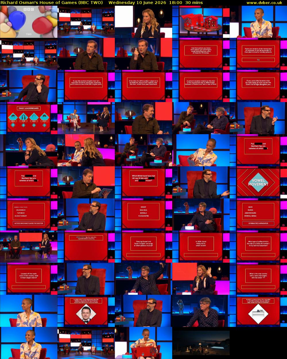Richard Osman's House of Games (BBC TWO) Wednesday 10 June 2026 18:00 - 18:30