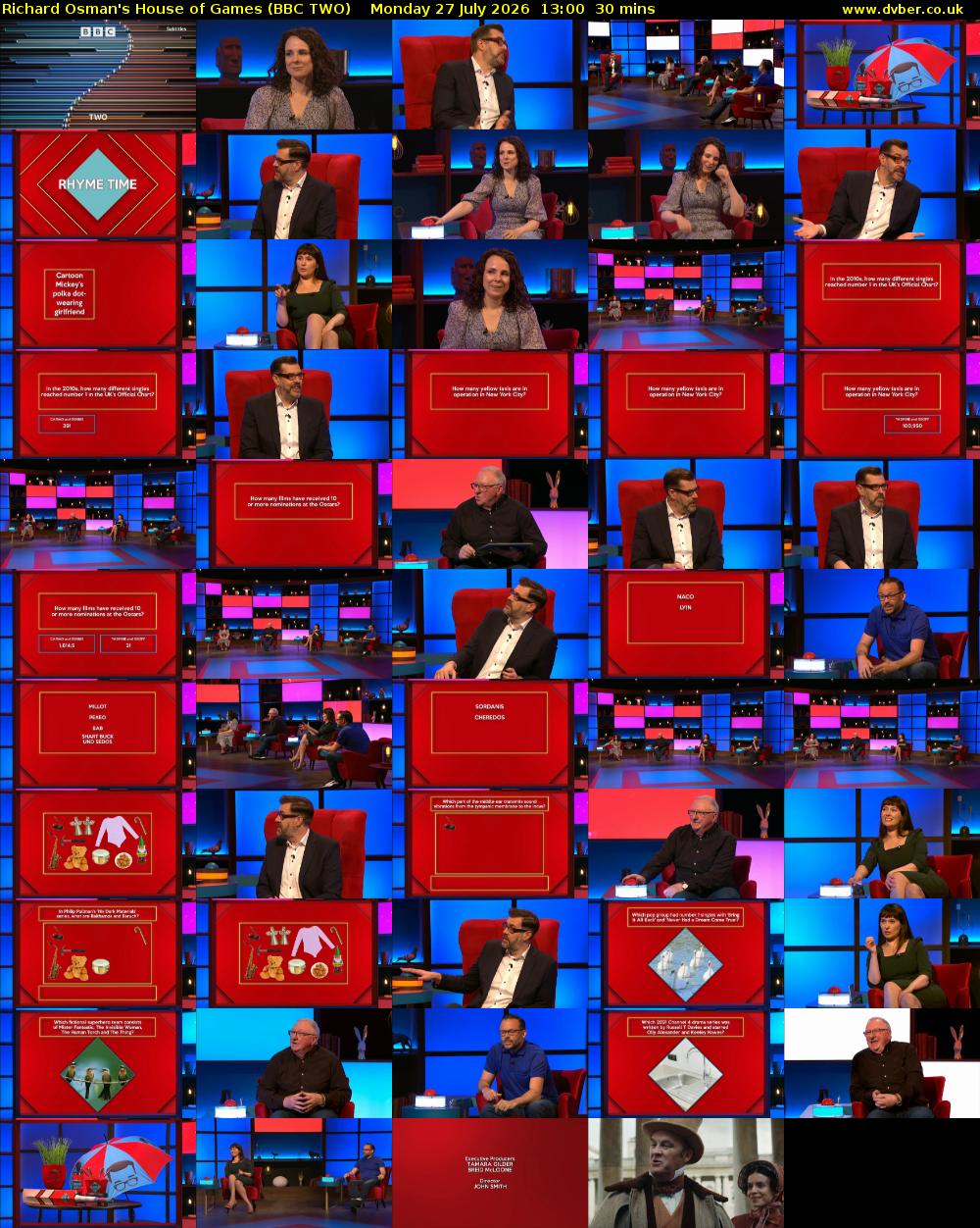 Richard Osman's House of Games (BBC TWO) Monday 27 July 2026 13:00 - 13:30