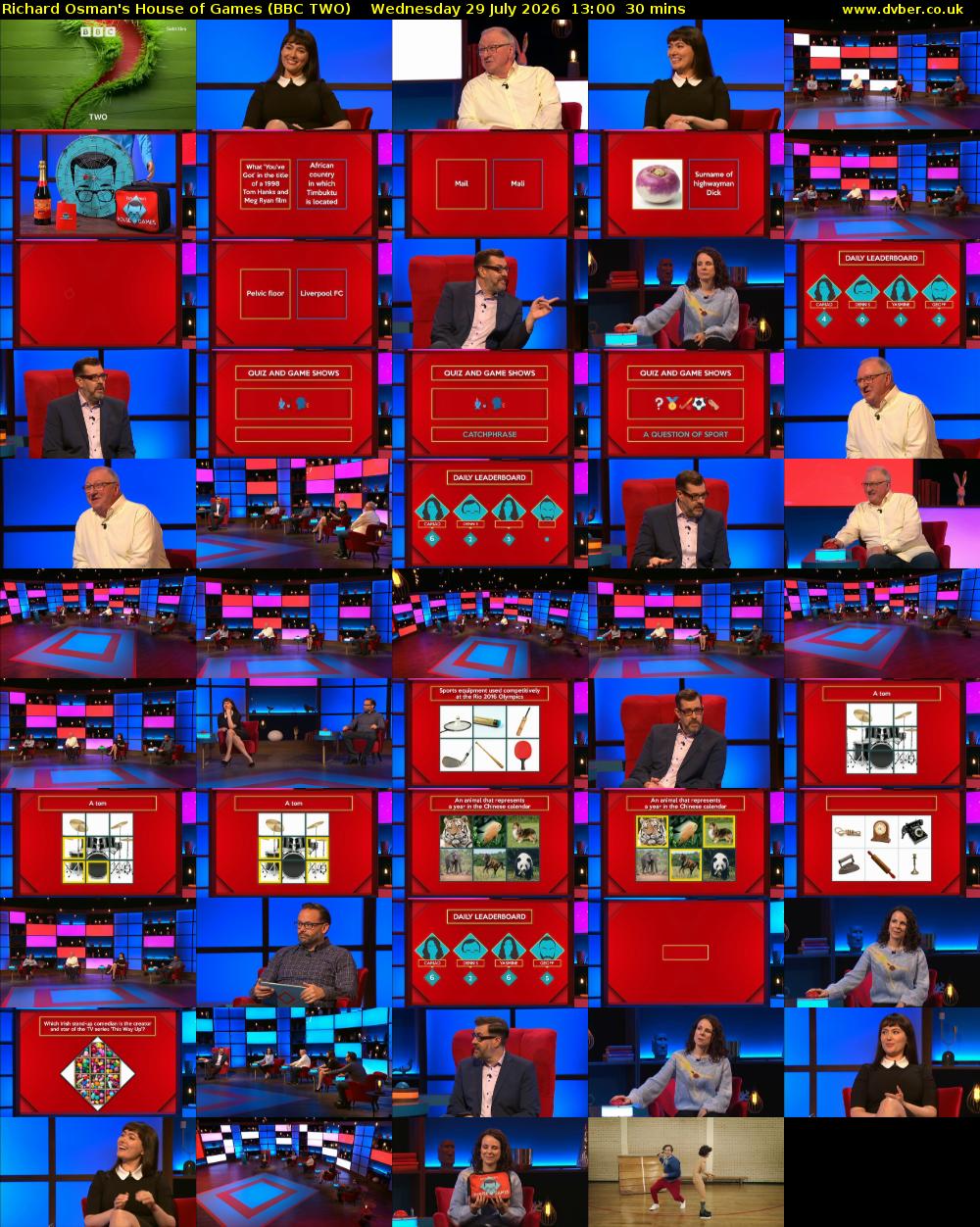 Richard Osman's House of Games (BBC TWO) Wednesday 29 July 2026 13:00 - 13:30