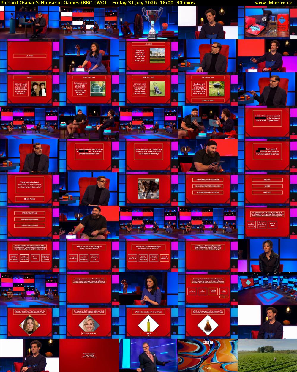 Richard Osman's House of Games (BBC TWO) Friday 31 July 2026 18:00 - 18:30