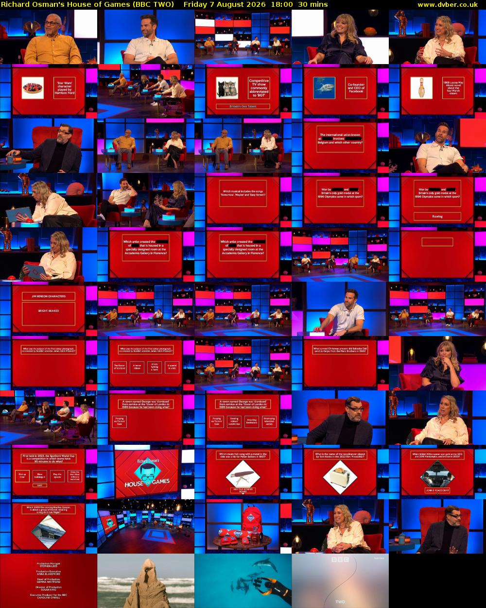Richard Osman's House of Games (BBC TWO) Friday 7 August 2026 18:00 - 18:30