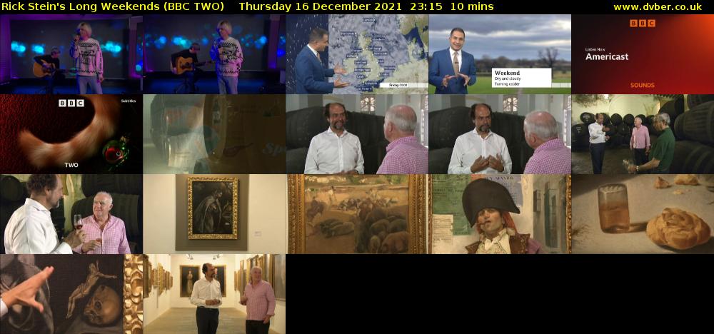 Rick Stein's Long Weekends (BBC TWO) Thursday 16 December 2021 23:15 - 23:25