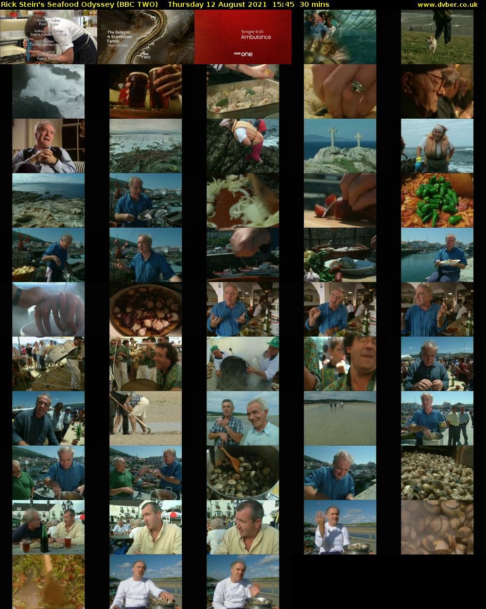 Rick Stein's Seafood Odyssey (BBC TWO) Thursday 12 August 2021 15:45 - 16:15