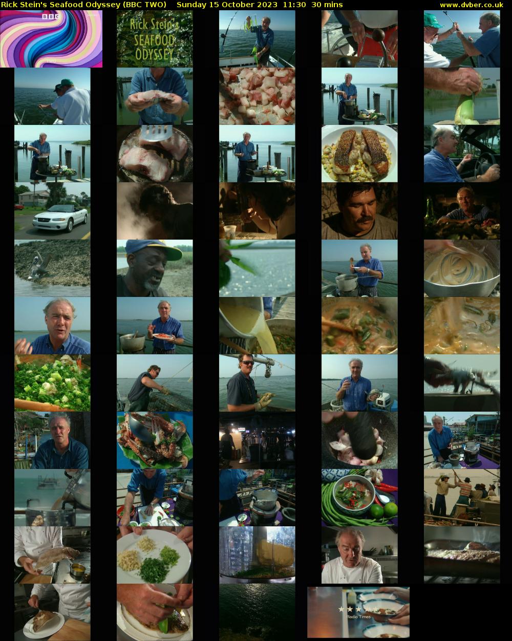 Rick Stein's Seafood Odyssey (BBC TWO) Sunday 15 October 2023 11:30 - 12:00