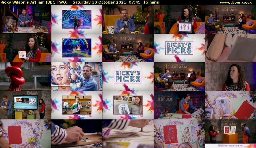 Ricky Wilson's Art Jam (BBC TWO) Saturday 30 October 2021 07:45 - 08:00