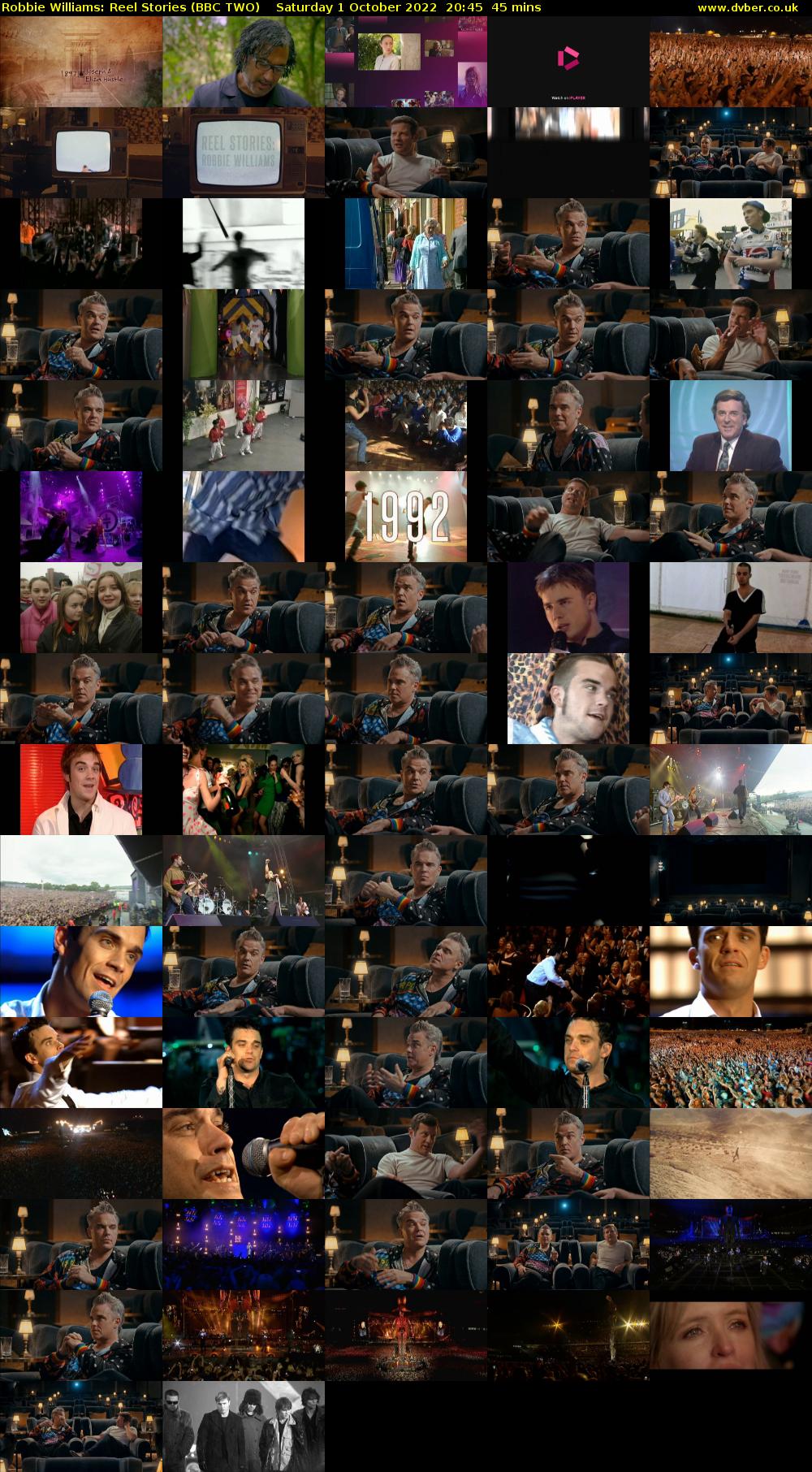 Robbie Williams: Reel Stories (BBC TWO) Saturday 1 October 2022 20:45 - 21:30