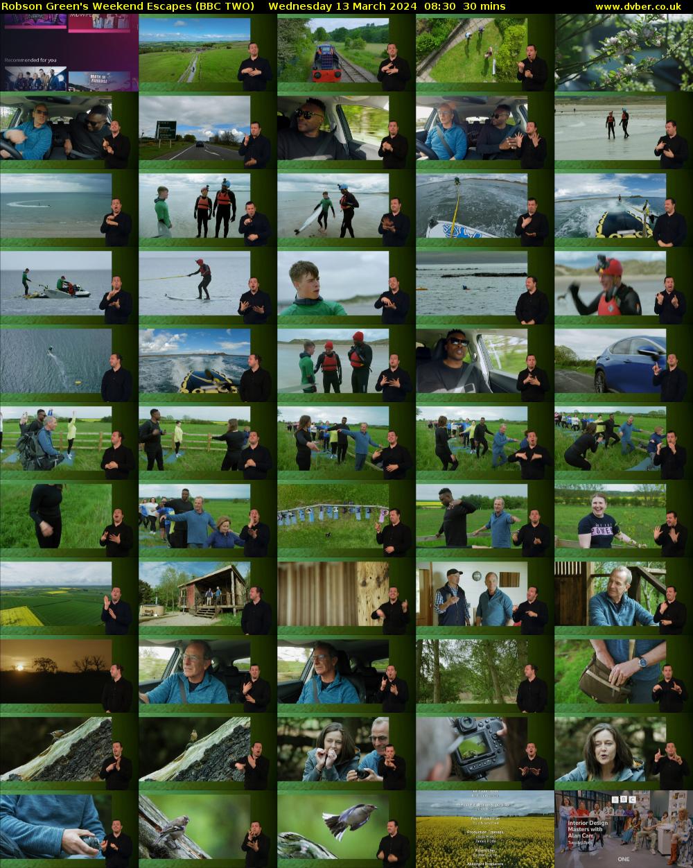 Robson Green's Weekend Escapes (BBC TWO) Wednesday 13 March 2024 08:30 - 09:00