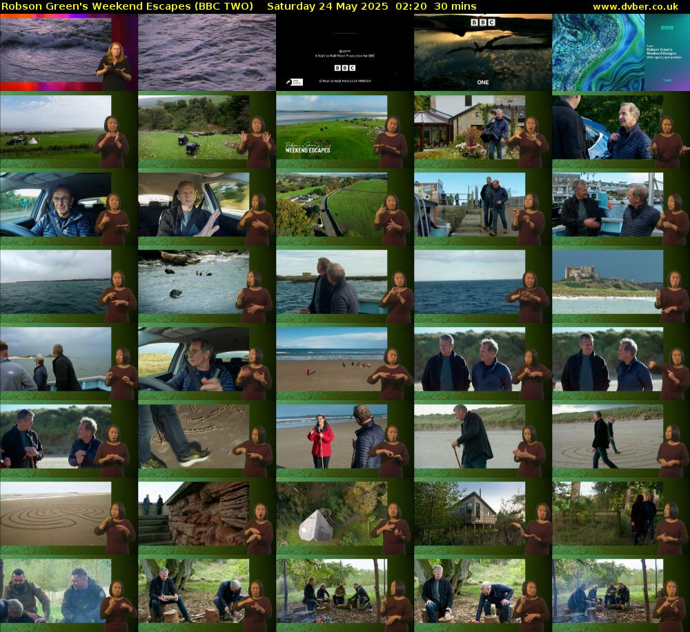 Robson Green's Weekend Escapes (BBC TWO) Saturday 24 May 2025 02:20 - 02:50