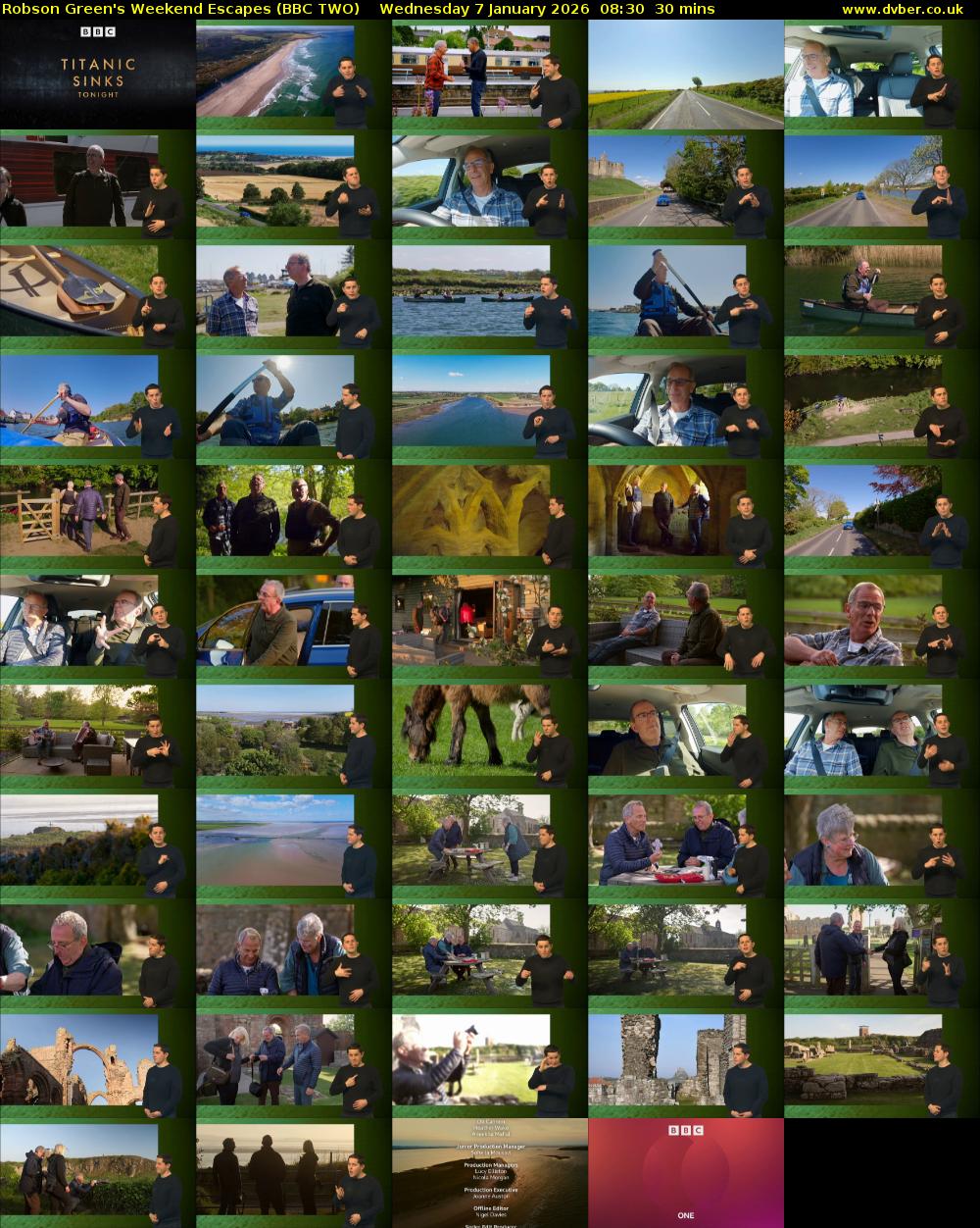 Robson Green's Weekend Escapes (BBC TWO) Wednesday 7 January 2026 08:30 - 09:00